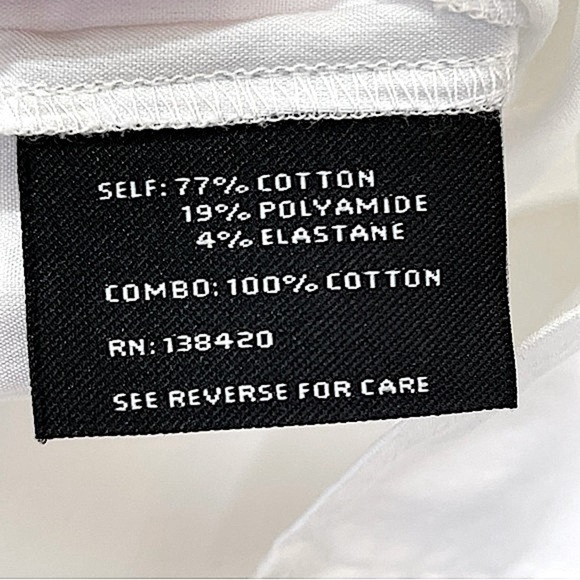 CARLISLE White Cotton Bib Front Shirt Size 8 - Picture 7 of 8
